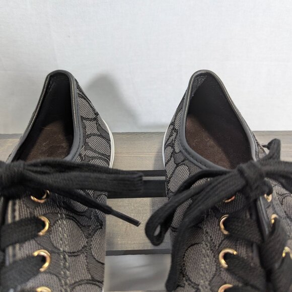 NWOB Coach Signature Logo Black/Gray Tennis Shoes Size 7.5 - Picture 6 of 15